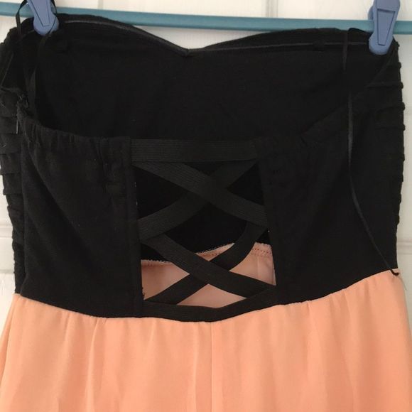 Size 10 peach/black high-low dress - Picture 3 of 5